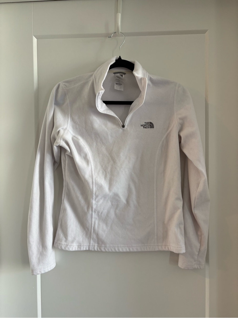 The North Face Off-White Fleece Pullover with Black Logo